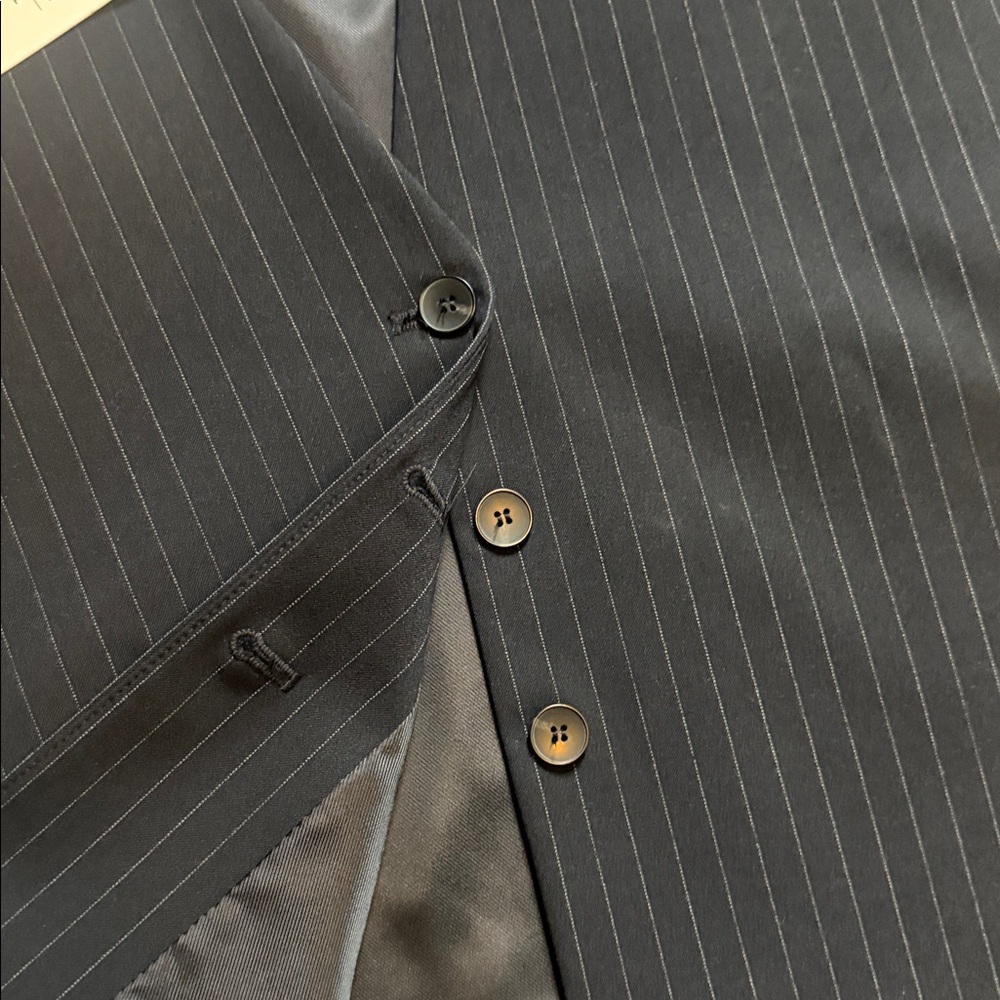Zara Black Pinstripe V-Neck Structured Tunic - Picture 3 of 4